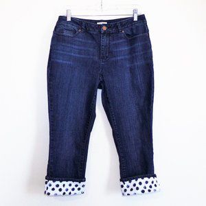 Coldwater Creek women's cropped jeans polka dots 8